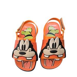 Mini Melissa x Disney Goofy Orange Rubber Sandals Size: 10